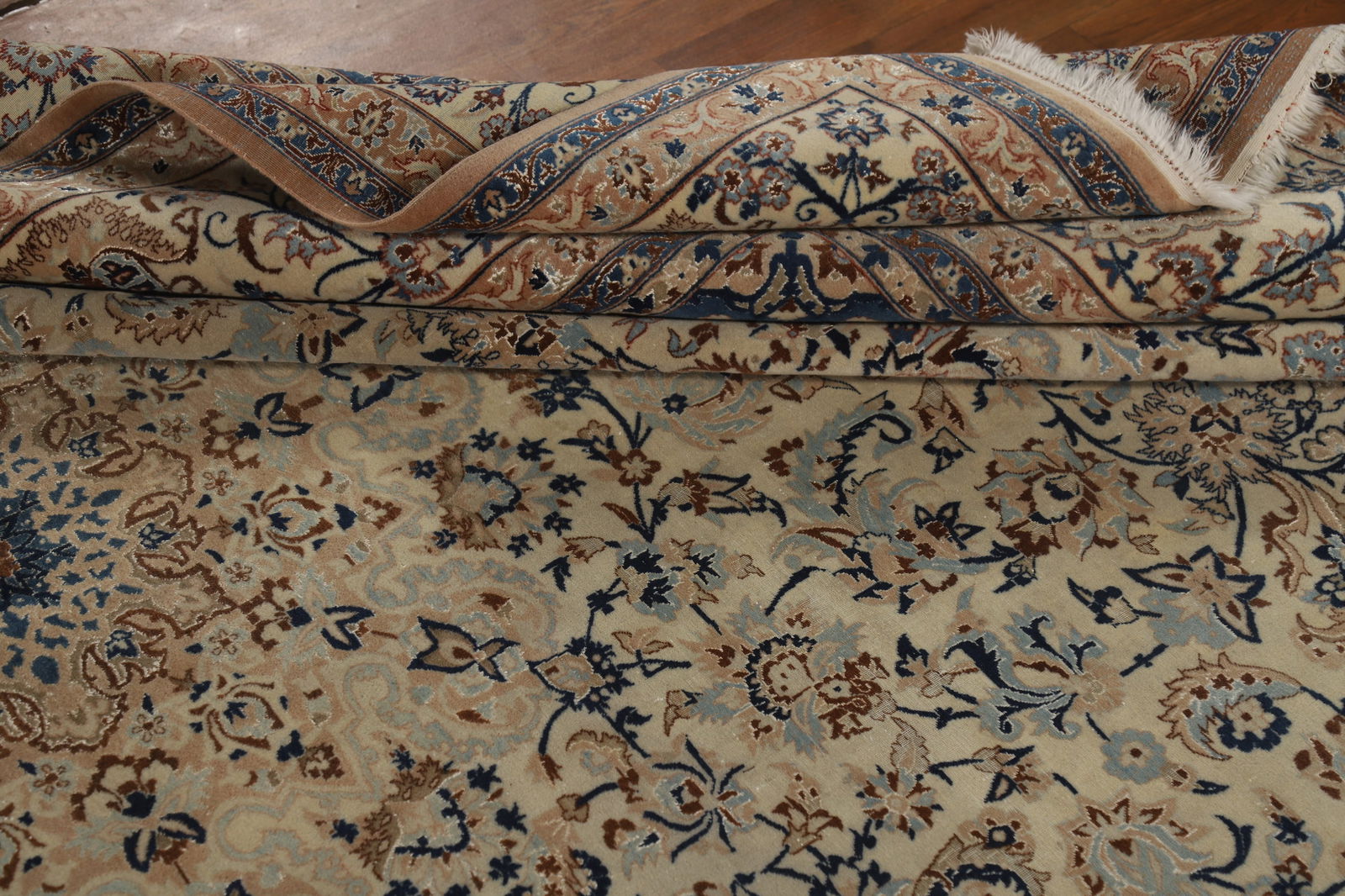 Antique Nain Toodeshk Persian Area Rug 7x11 - 18