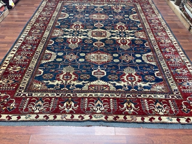 Vintage Pak Caucasian Rug-5035: Title:Vintage Pak Caucasian Rug-5035 Description:Gorgeous Vintage Pak Caucasian rug from Pakastan, size 8 ft by 10 ft, circa 2000, excellent condition with all original ends and edges, Reserve: $2,500