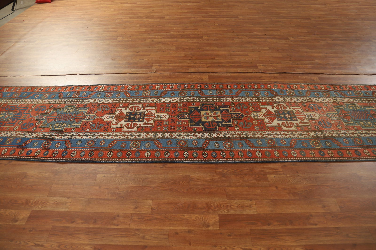 Vegetable Dye Antique Heriz Serapi Persian Runner Rug 3x13 - 14