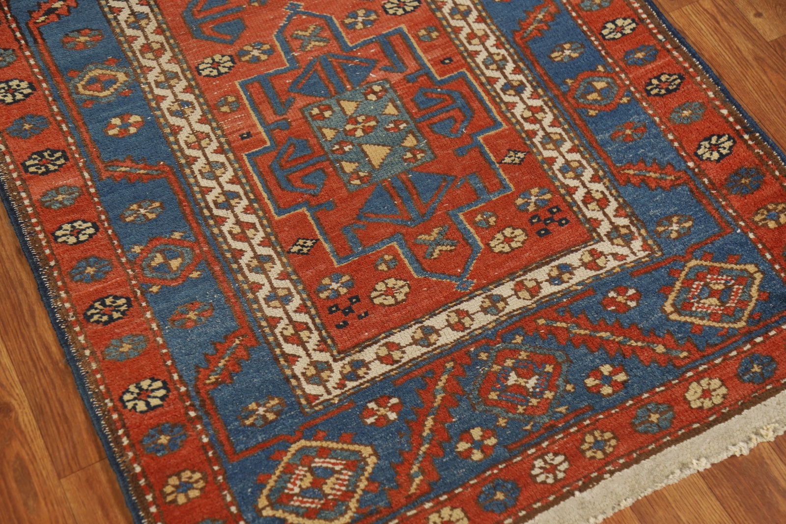 Vegetable Dye Antique Heriz Serapi Persian Runner Rug 3x13 - 7