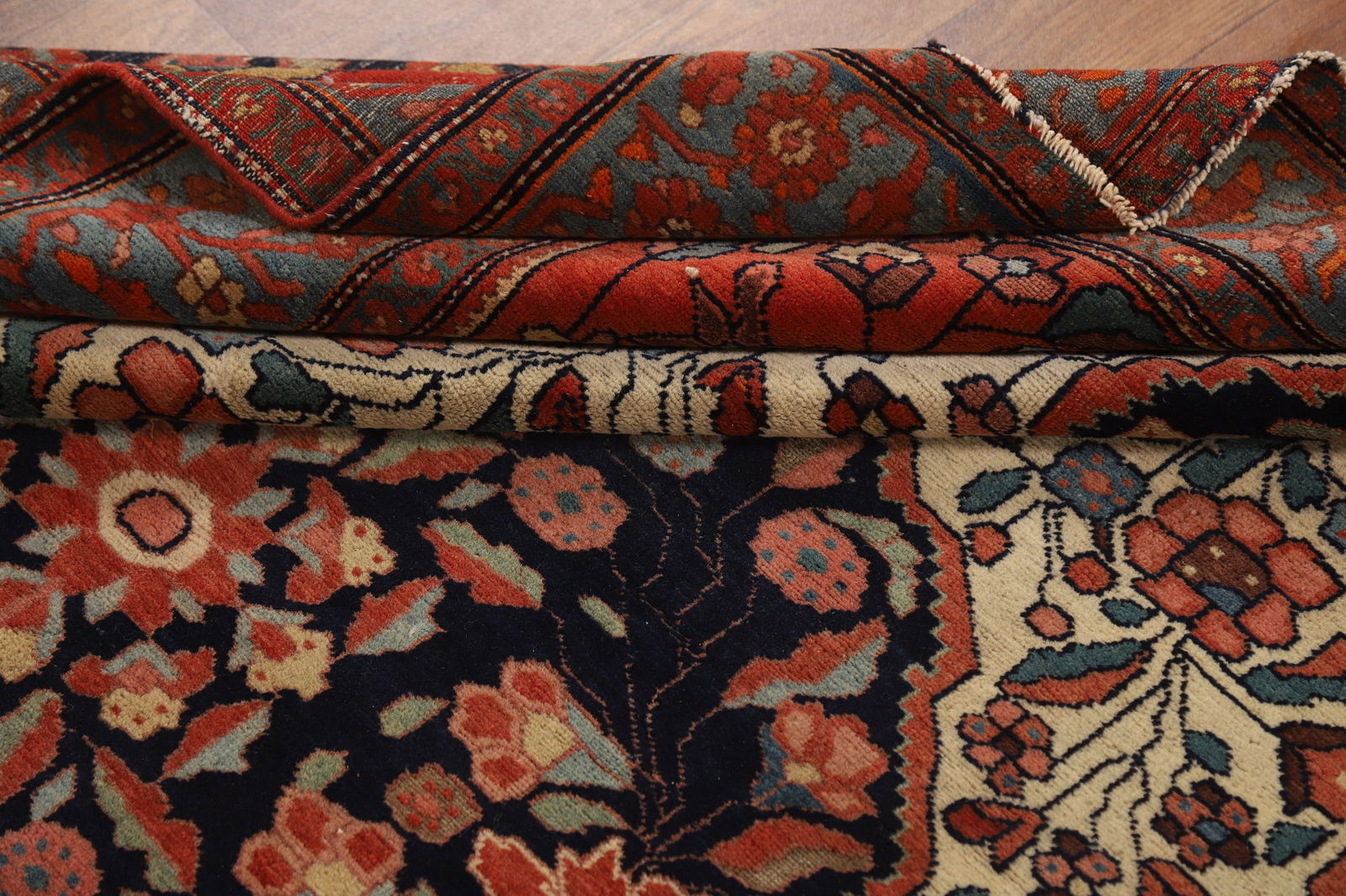 Pre-1900 Antique Vegetable Dye Sarouk Farahan Persian Rug 4x6 - 16