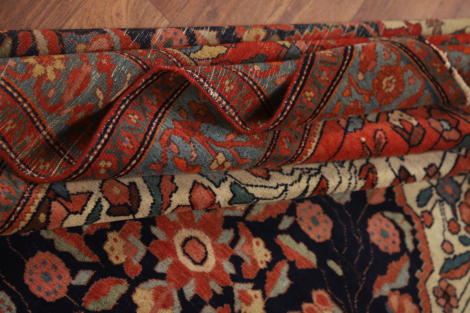 Pre-1900 Antique Vegetable Dye Sarouk Farahan Persian Rug 4x6 - 17