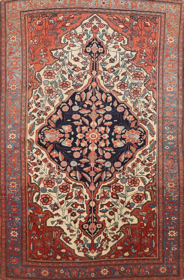 Pre-1900 Antique Vegetable Dye Sarouk Farahan Persian Rug 4x6: Title: Pre-1900 Antique Vegetable Dye Sarouk Farahan Persian Rug 4x6 Description:A Beautiful Genuine Iran ( Persia ) Sarouk (Farahan) rug is Hand Knotted by skillful weavers in Iran ( Per