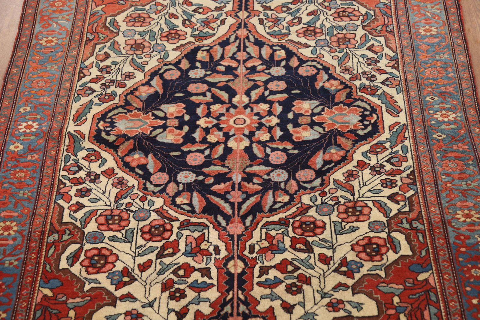 Pre-1900 Antique Vegetable Dye Sarouk Farahan Persian Rug 4x6 - 4
