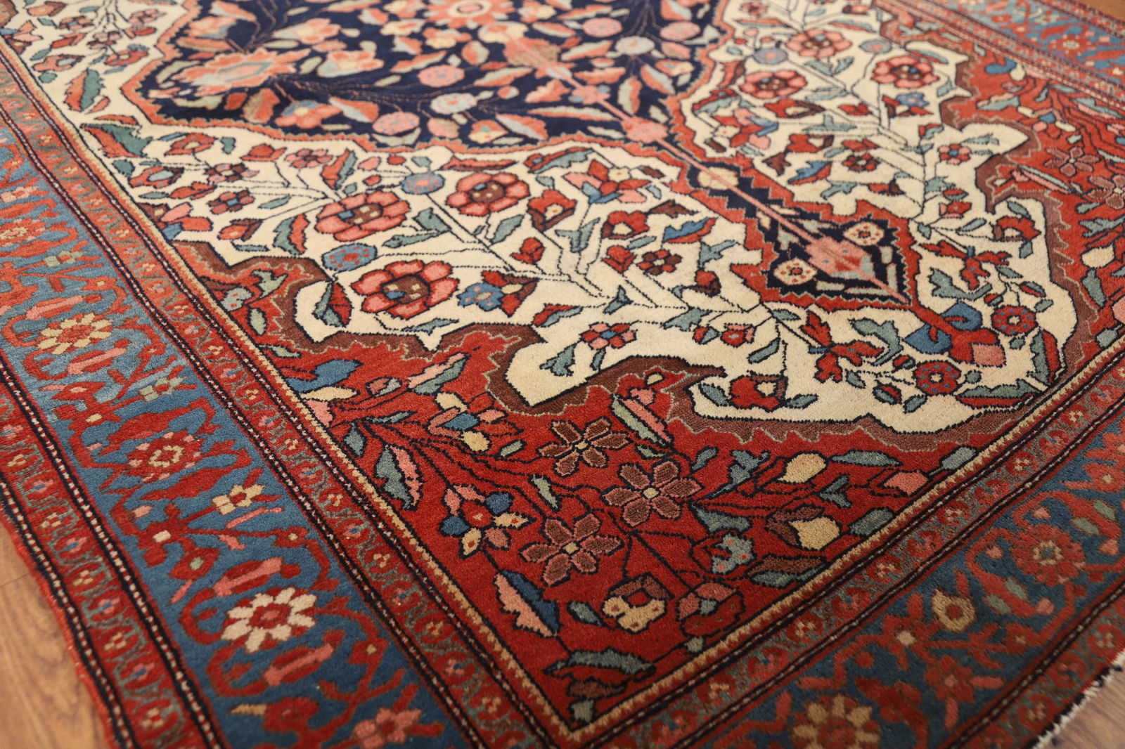 Pre-1900 Antique Vegetable Dye Sarouk Farahan Persian Rug 4x6 - 6