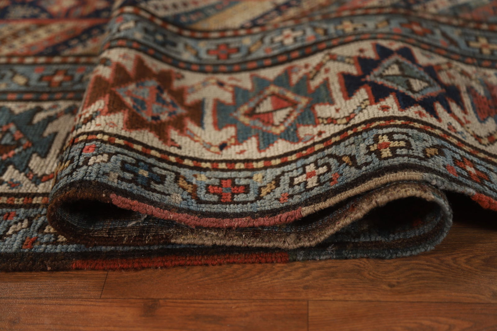 Pre-1900 Antique Vegetable Dye Kazak Oriental Area Rug 5x13 - 17