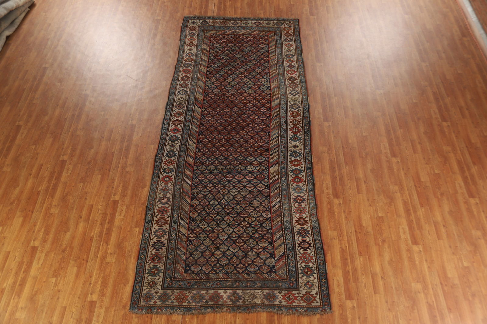 Pre-1900 Antique Vegetable Dye Kazak Oriental Area Rug 5x13 - 19