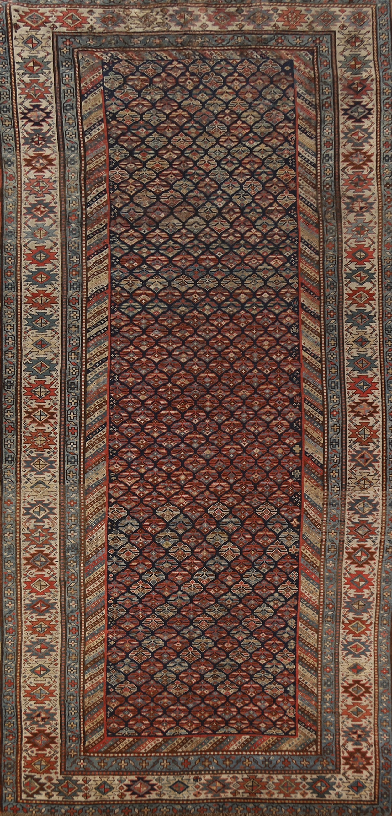 Pre-1900 Antique Vegetable Dye Kazak Oriental Area Rug 5x13: Title: Pre-1900 Antique Vegetable Dye Kazak Oriental Area Rug 5x13 Description:A Beautiful Genuine Russia Kazak rug is Hand Knotted by skillful weavers in Russia with