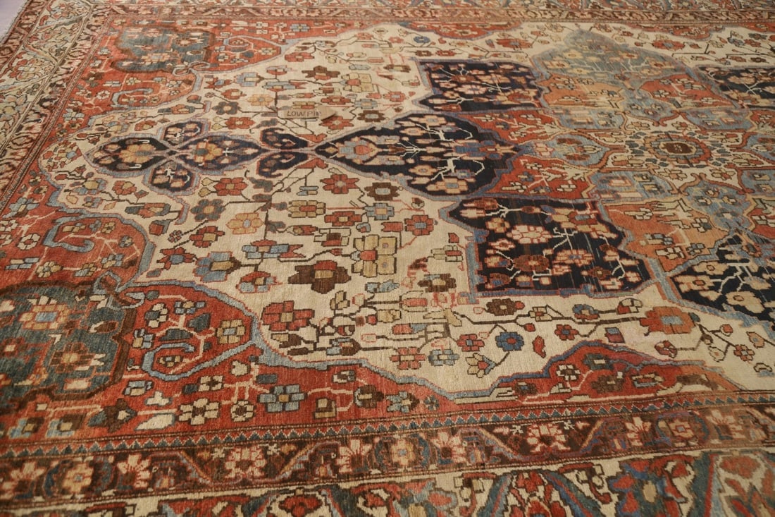 Antique Vegetable Dye Bakhtiari Persian Rug 11x18 - 15