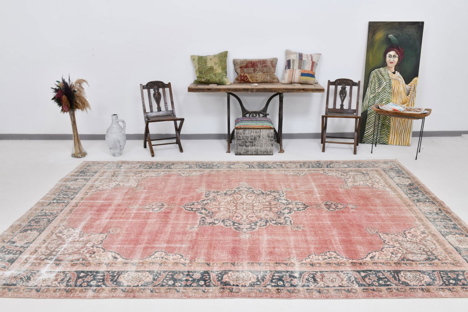 7'5'' x 12'0'' Handmade Vintage Wool Rug - 21709 - 3