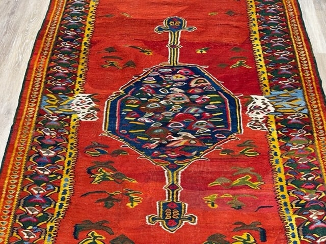 Antique Persian Senneh -Kurdistan Kilim rug-5118 - 3