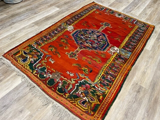 Antique Persian Senneh -Kurdistan Kilim rug-5118 - 5