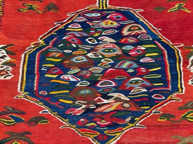 Antique Persian Senneh -Kurdistan Kilim rug-5118 - 6