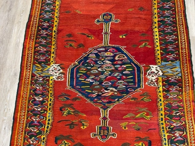 Antique Persian Senneh -Kurdistan Kilim rug-5118 - 8