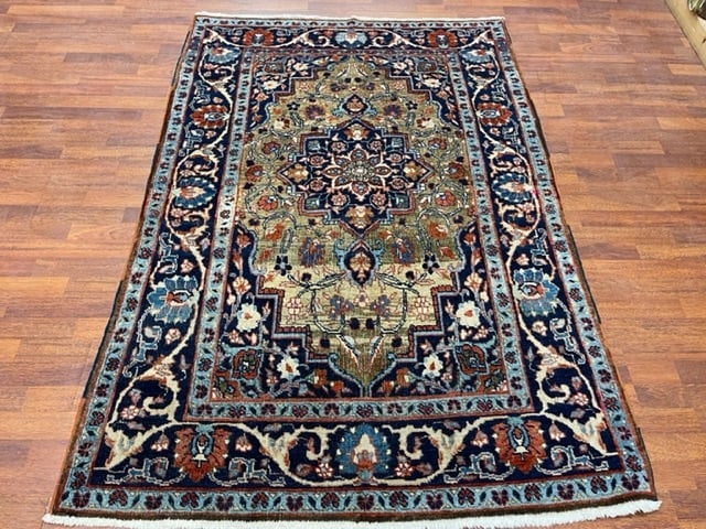 Unusual Antique Shirvan Caucasian Rug-4950: Title:Unusual Antique Shirvan Caucasian Rug-4950 Description:One of a kind antique Shirvan caucasian rug from northeast Caucasus, size 4 ft. 8 inches by 8 ft. 7 inches, circa 1880, blue field, excelle