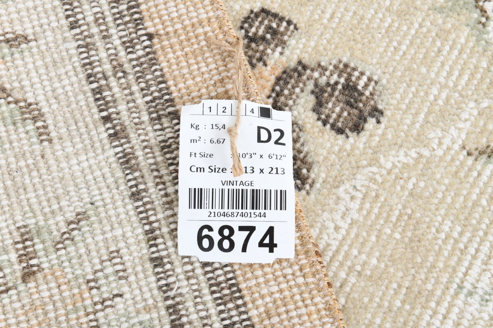 6'11'' x 10'3'' Handmade Vintage Wool Rug - 6874 - 18