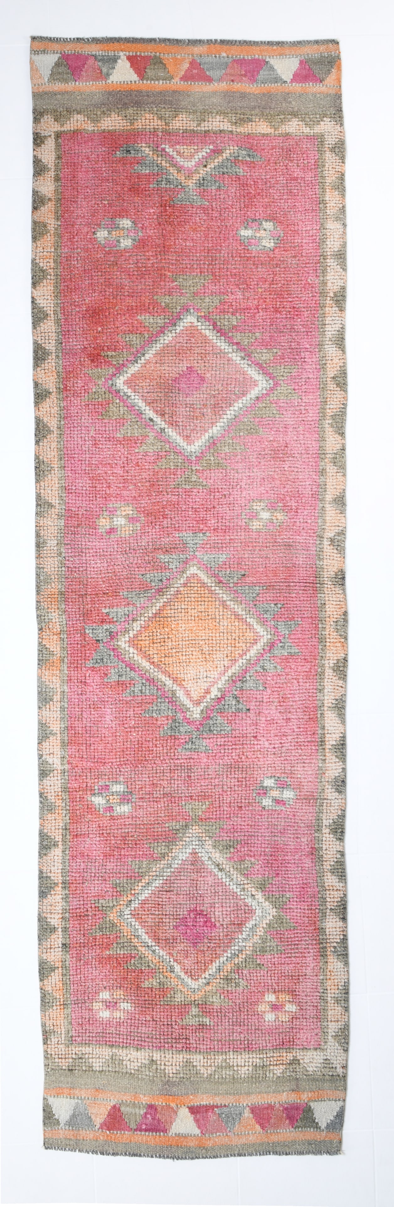 2'11'' x 10'9'' Vintage Wool Runner Rug - 18446: Title: 2'11'' x 10'9'' Vintage Wool Runner Rug - 18446Description:2'11'' x 10'9'' Vintage Wool Runner Rug - 18446Origin:TurkiyeDate/Period:1960-90Materials:Wool,CottonDimension:2'11''x10'9'' ft,