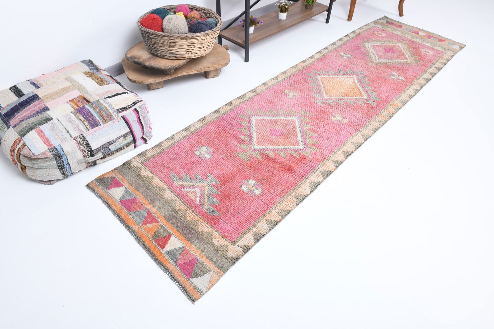 2'11'' x 10'9'' Vintage Wool Runner Rug - 18446 - 4