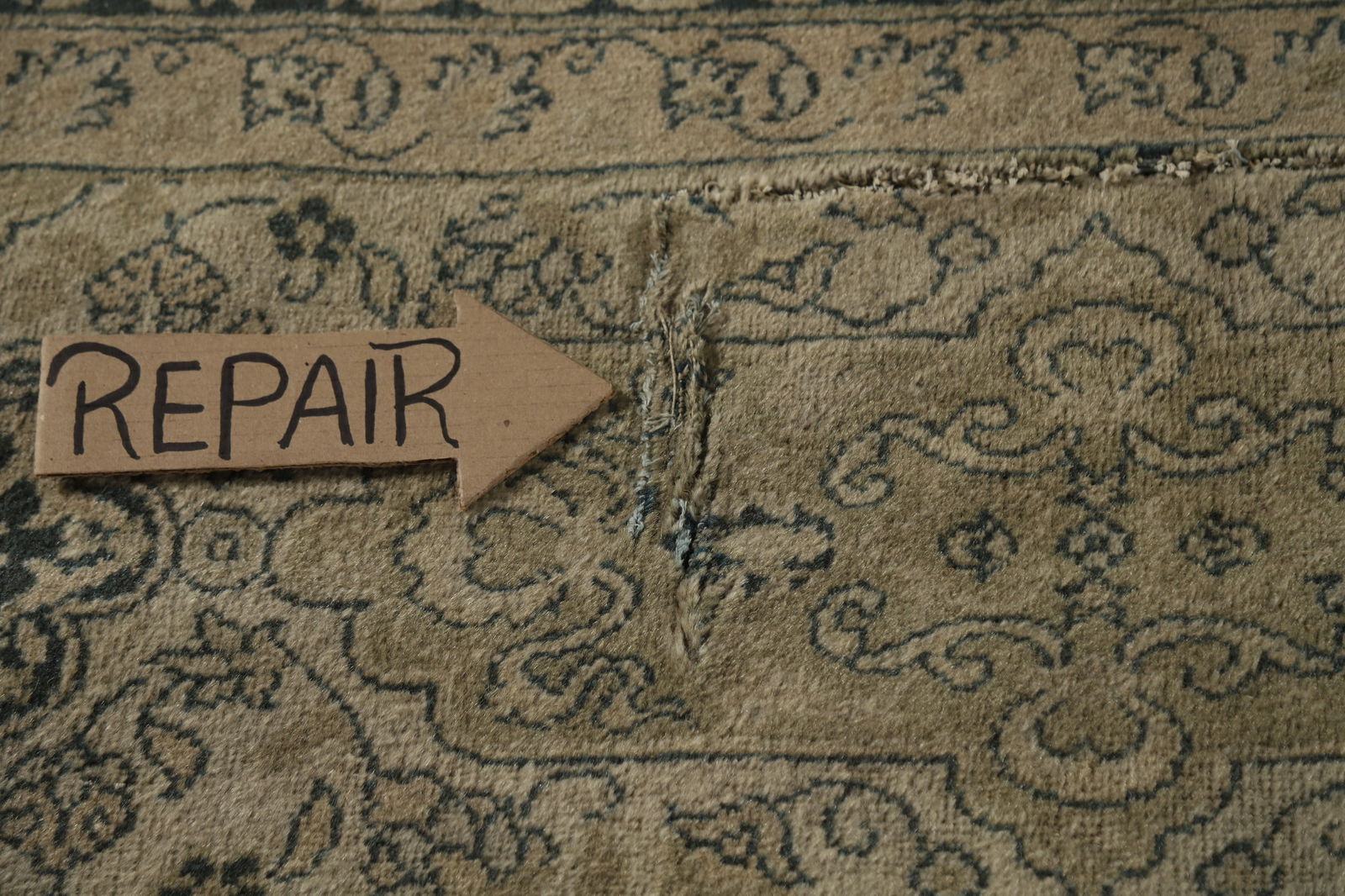 Pre-1900 Antique Vegetable Dye Mahal Signed Persian Large Rug 20x39 - 17