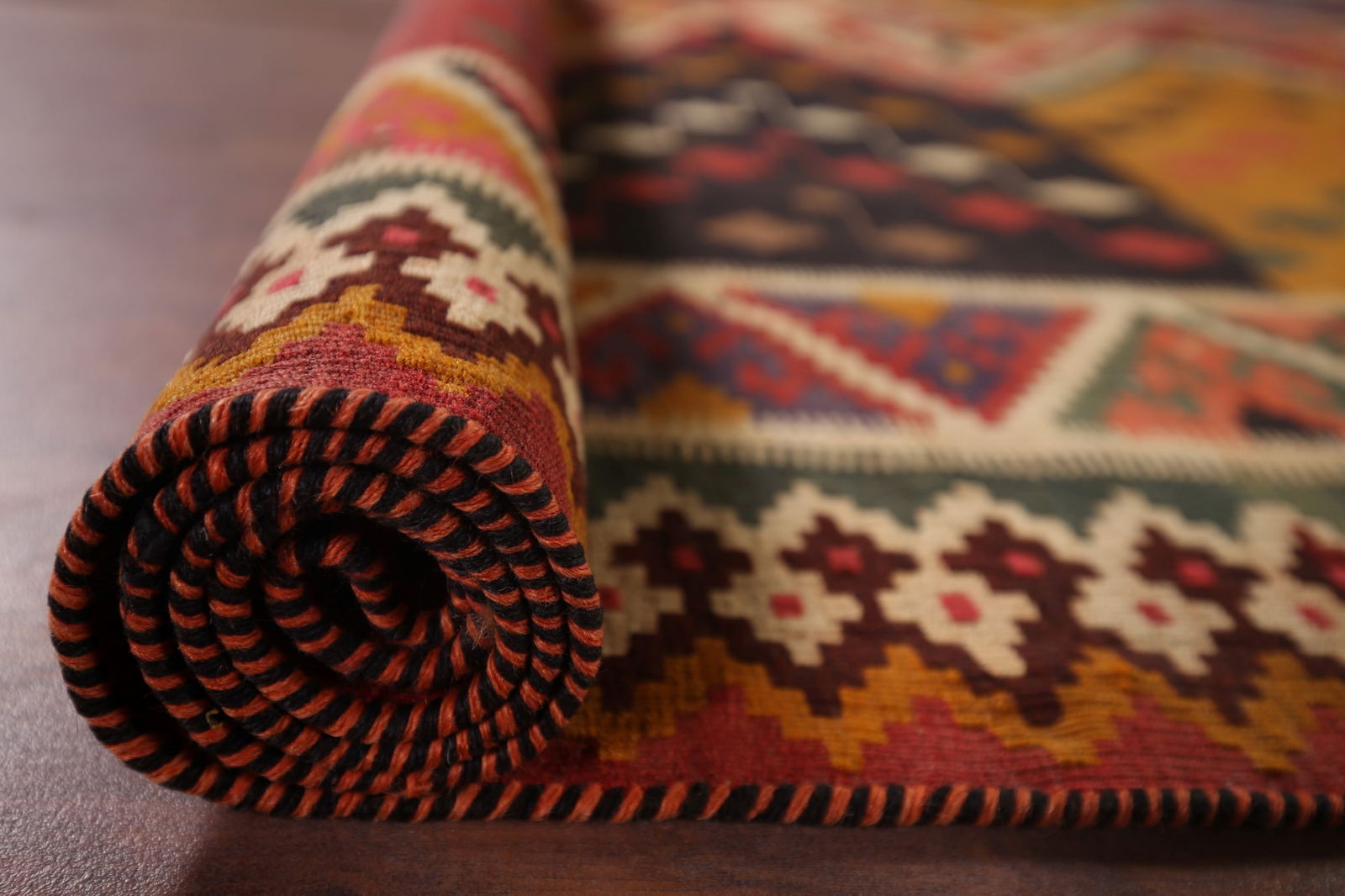 Vegetable Dye Kilim Qashqai Antique Persian Rug 5x8 - 12