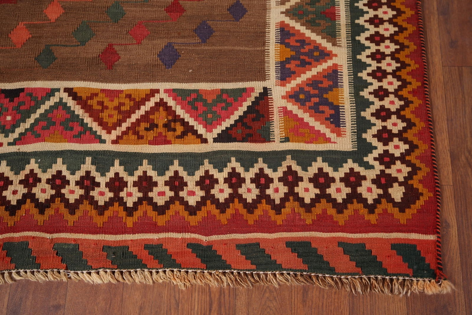Vegetable Dye Kilim Qashqai Antique Persian Rug 5x8 - 5