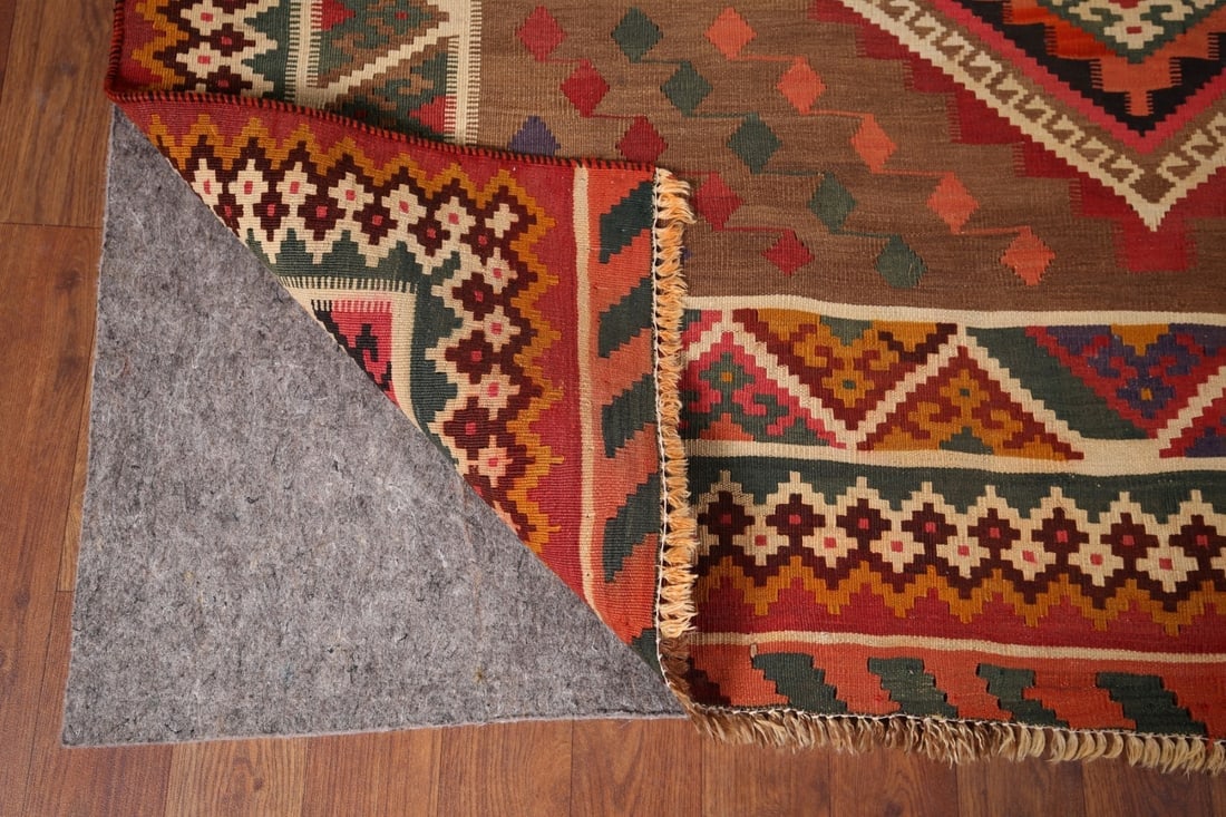 Vegetable Dye Kilim Qashqai Antique Persian Rug 5x8 - 8