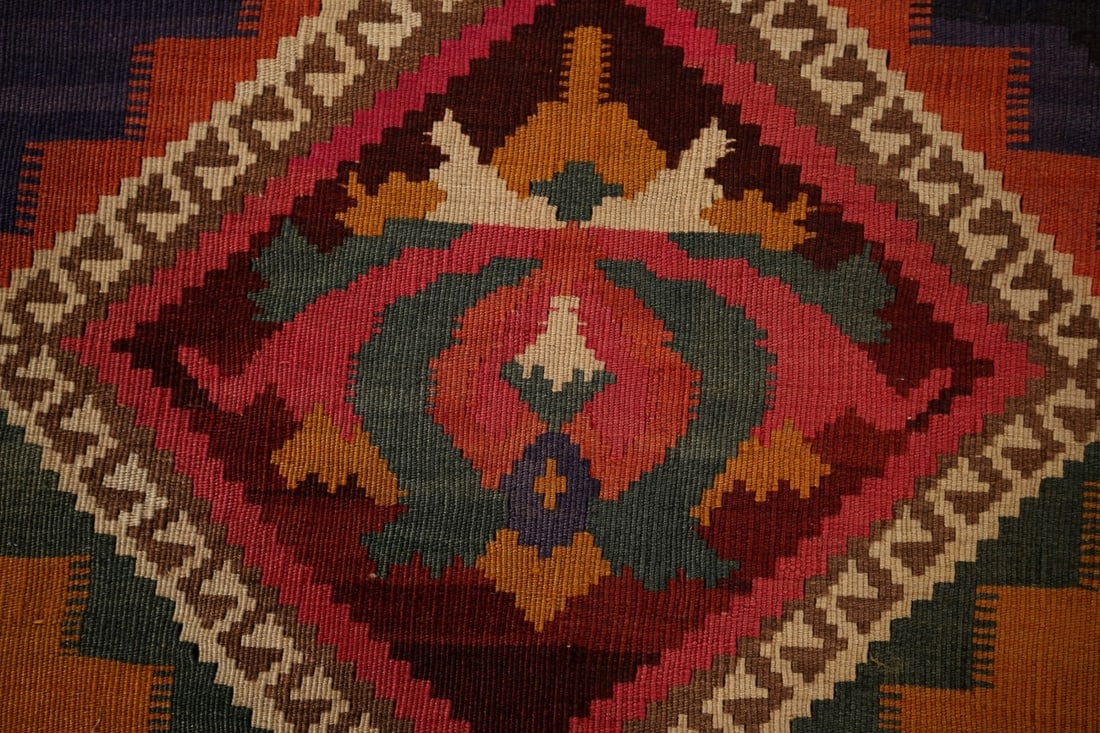 Vegetable Dye Kilim Qashqai Antique Persian Rug 5x8 - 9