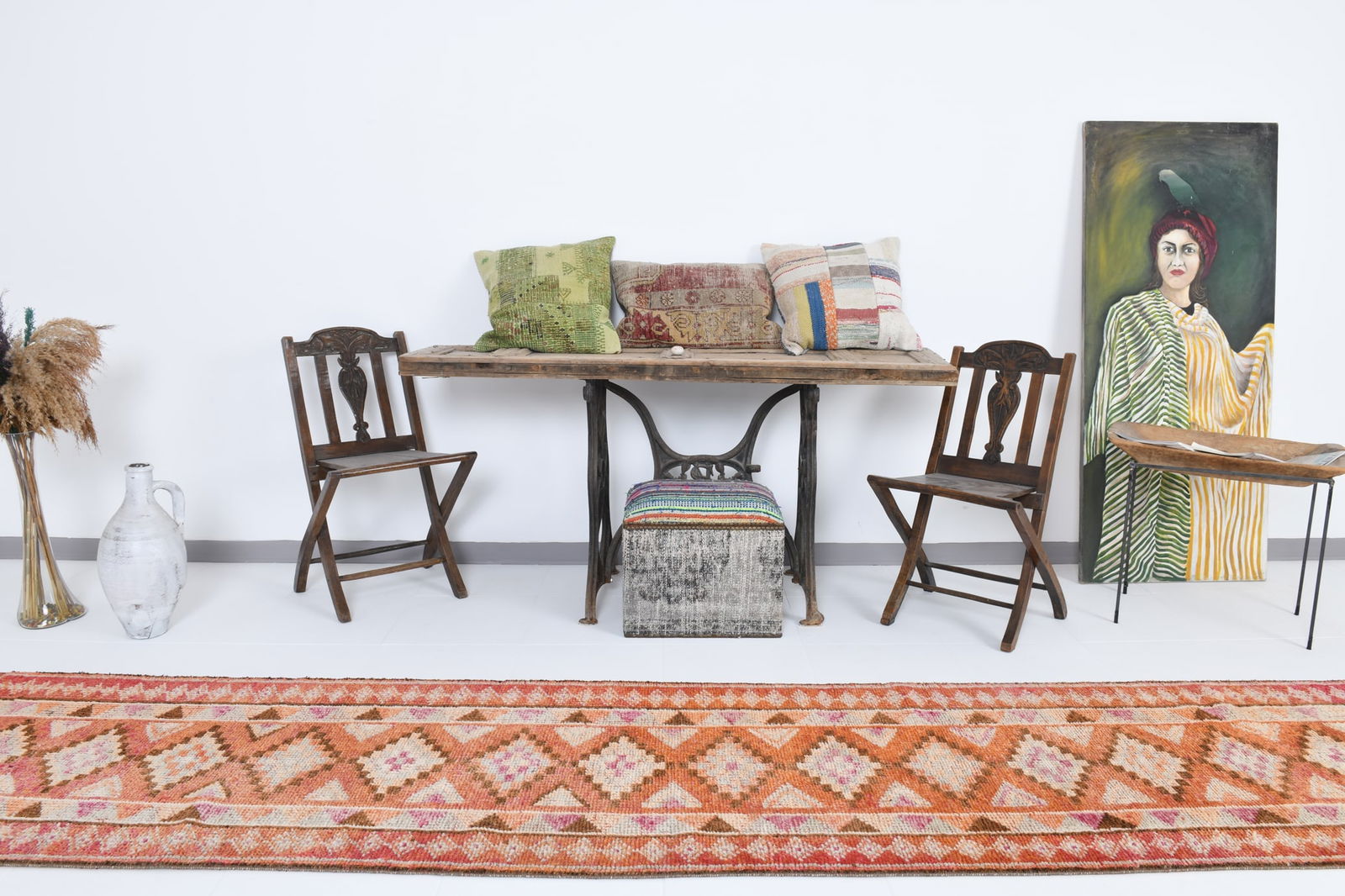 2'7'' x 12'5'' Vintage Wool Runner Rug - 18560 - 3