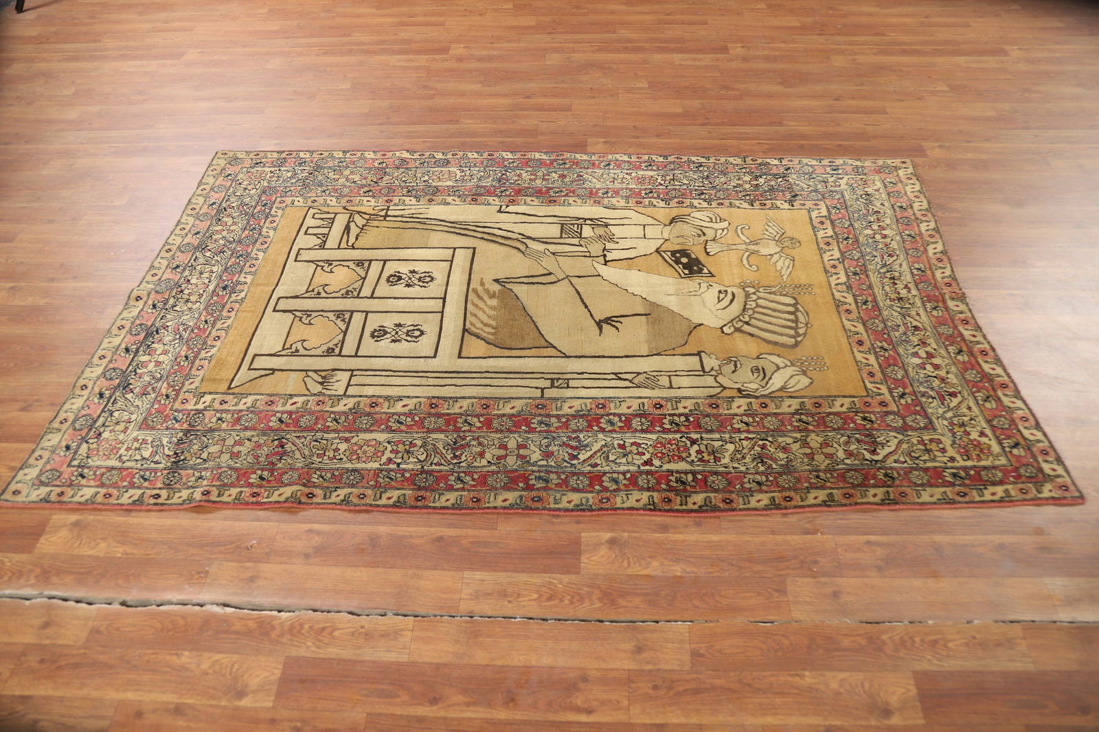 Pre-1900 Antique Vegetable Dye Kerman Persian Rug 4x7 - 16