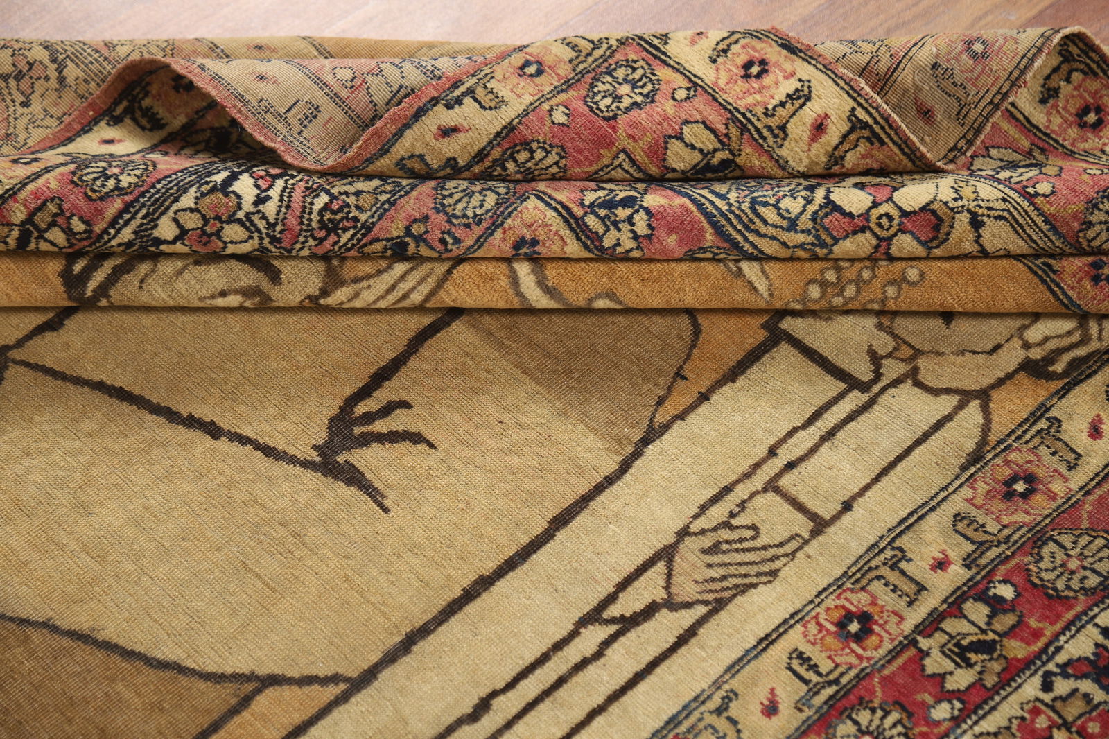 Pre-1900 Antique Vegetable Dye Kerman Persian Rug 4x7 - 18