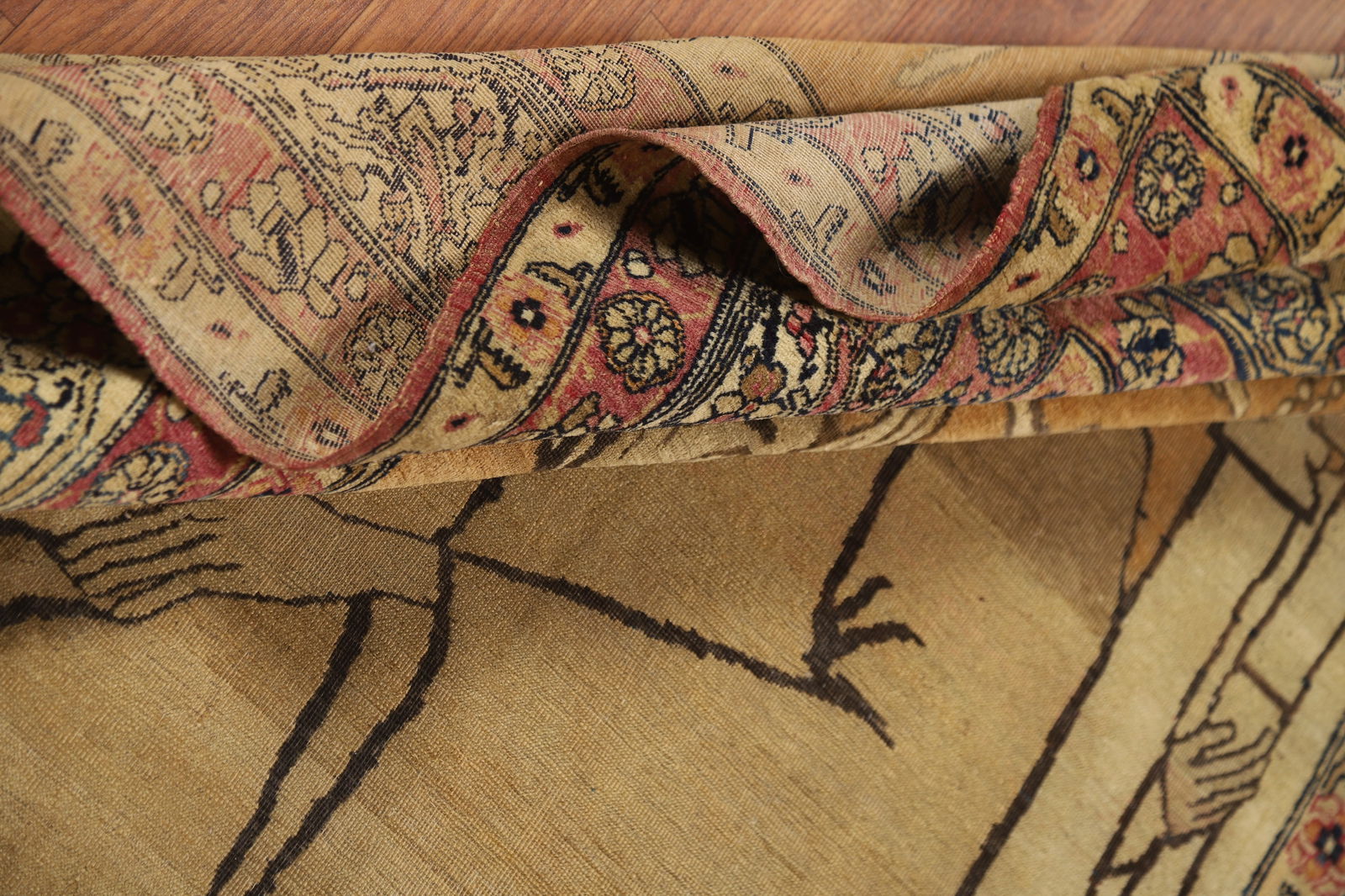 Pre-1900 Antique Vegetable Dye Kerman Persian Rug 4x7 - 19