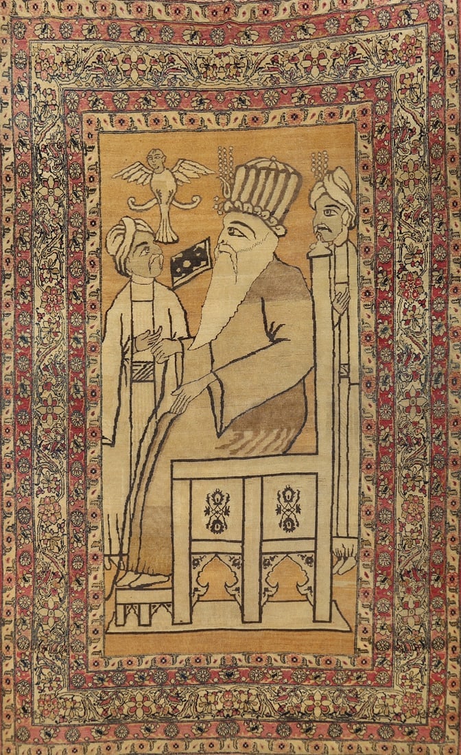 Pre-1900 Antique Vegetable Dye Kerman Persian Rug 4x7: Title: Pre-1900 Antique Vegetable Dye Kerman Persian Rug 4x7 Description:A Beautiful Genuine Iran ( Persia ) Kerman (Ravar) rug is Hand Knotted by skillful weavers in Iran ( Persia ) with