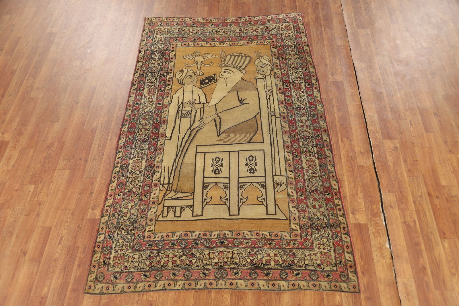 Pre-1900 Antique Vegetable Dye Kerman Persian Rug 4x7 - 3