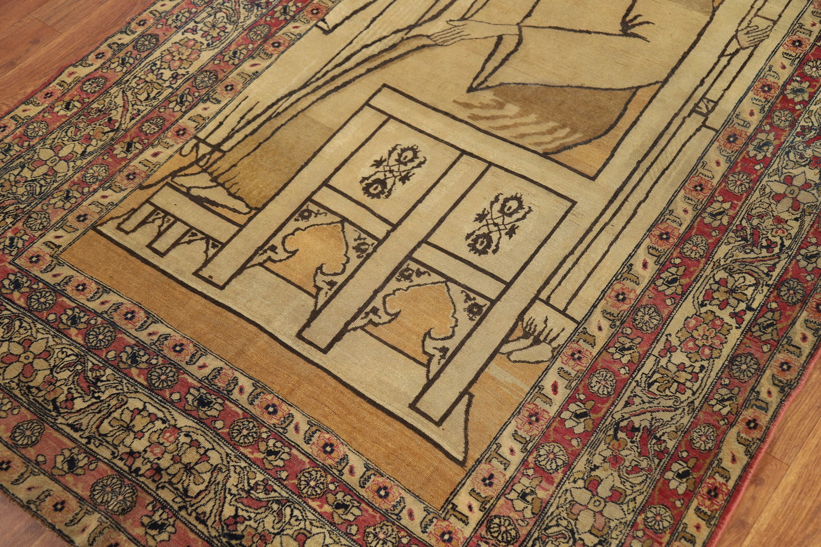 Pre-1900 Antique Vegetable Dye Kerman Persian Rug 4x7 - 7