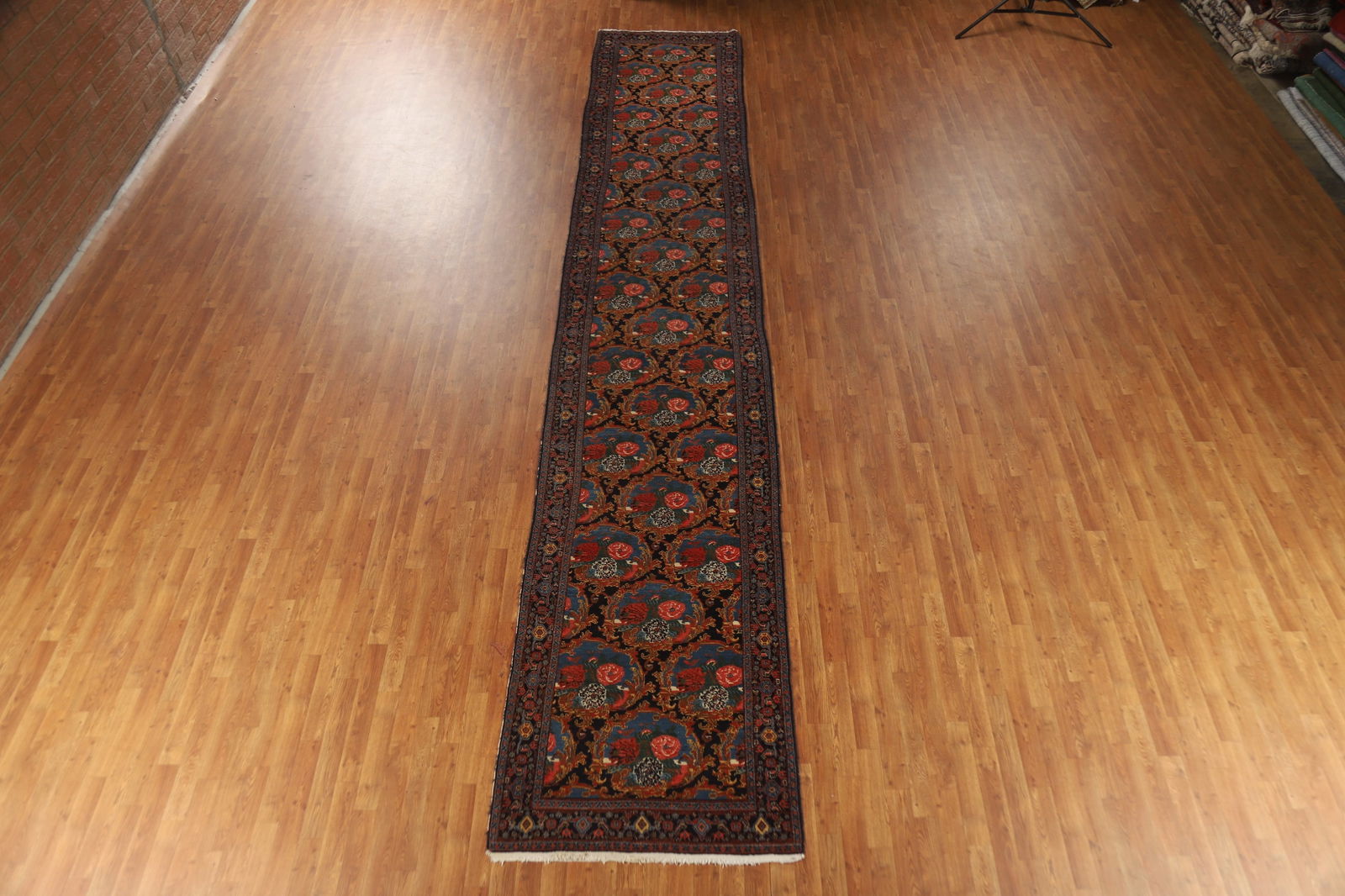Antique Vegetable Dye Senneh Persian Runner Rug 3x19 - 16