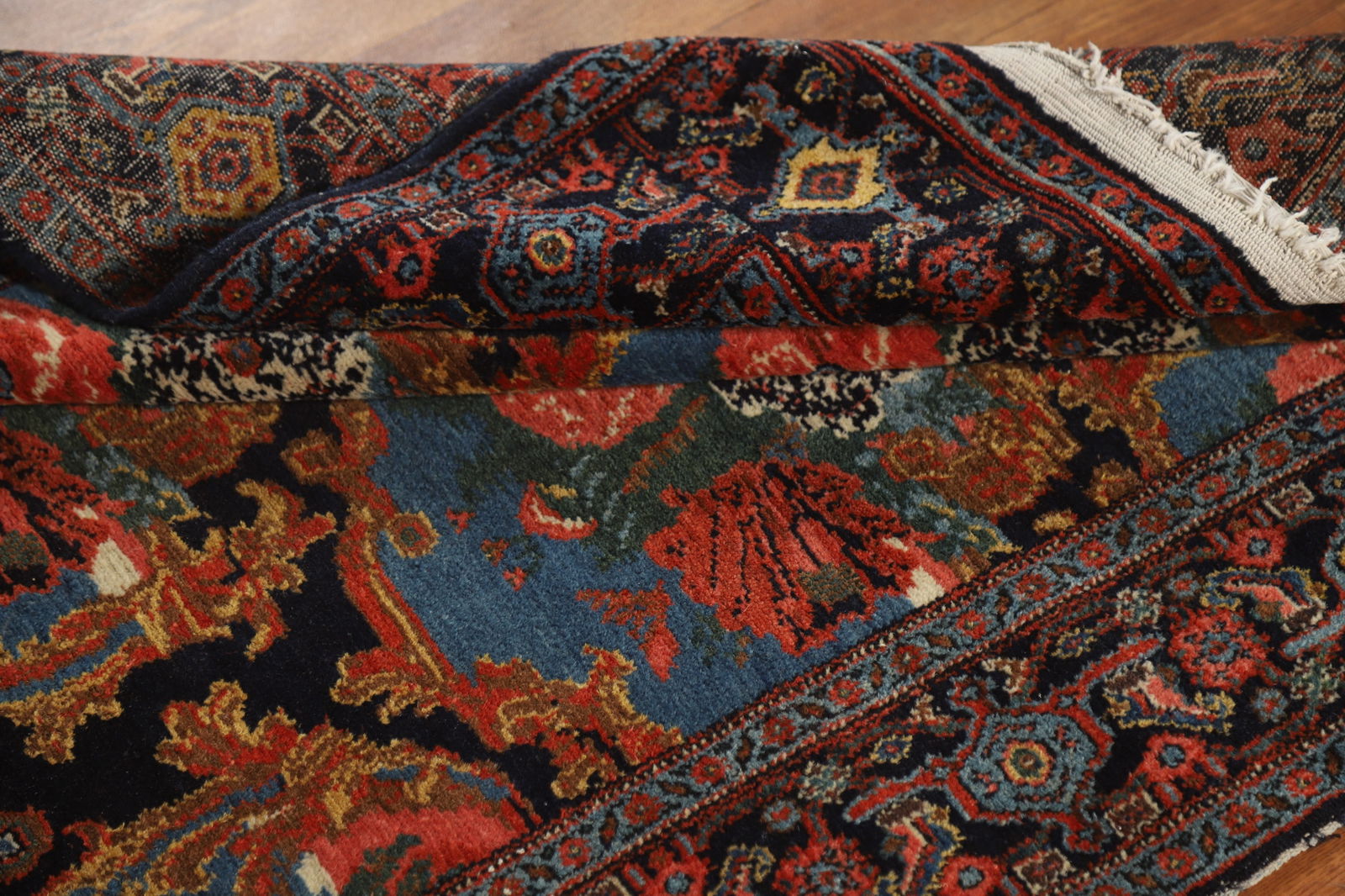 Antique Vegetable Dye Senneh Persian Runner Rug 3x19 - 17