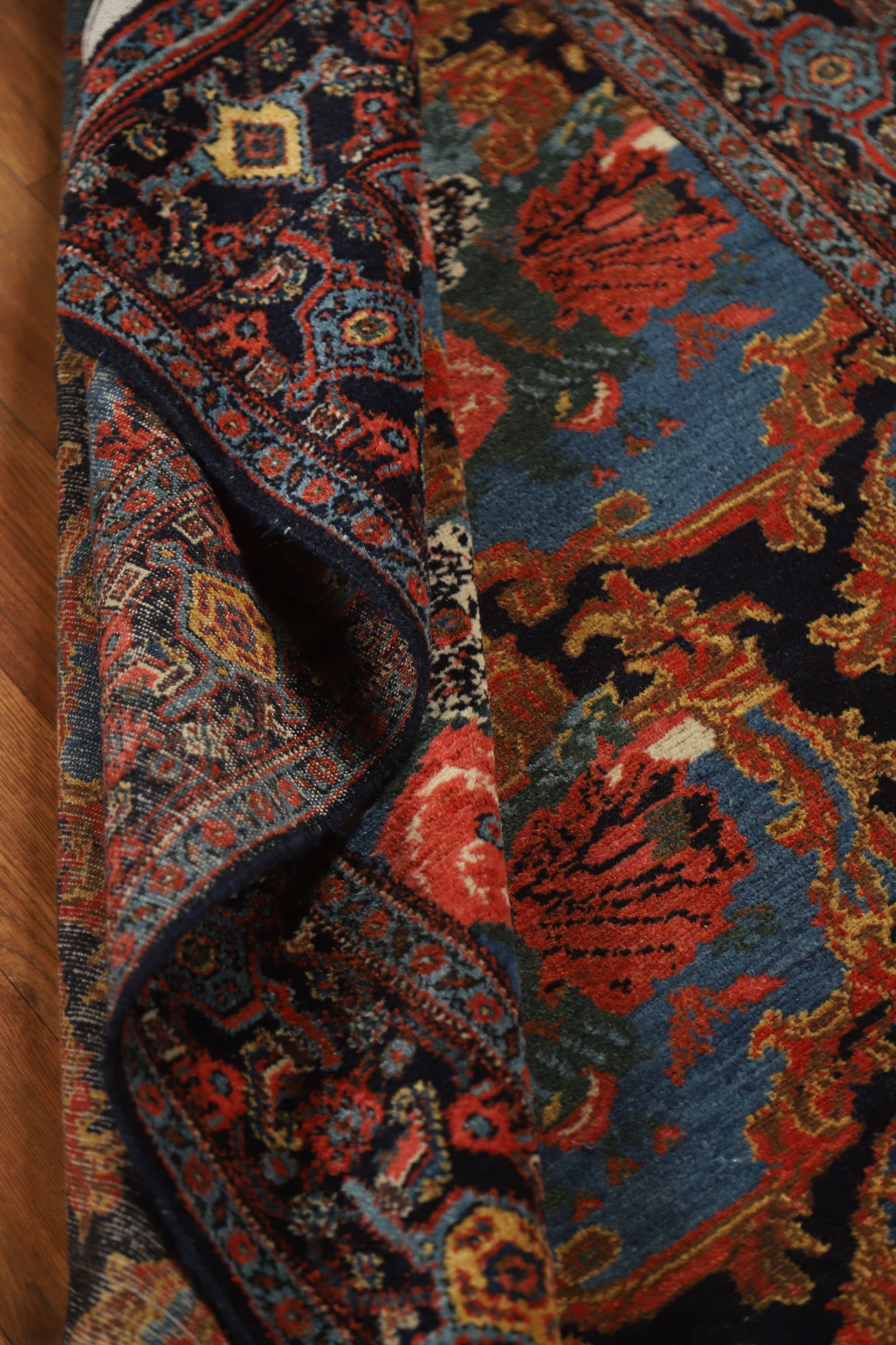 Antique Vegetable Dye Senneh Persian Runner Rug 3x19 - 18