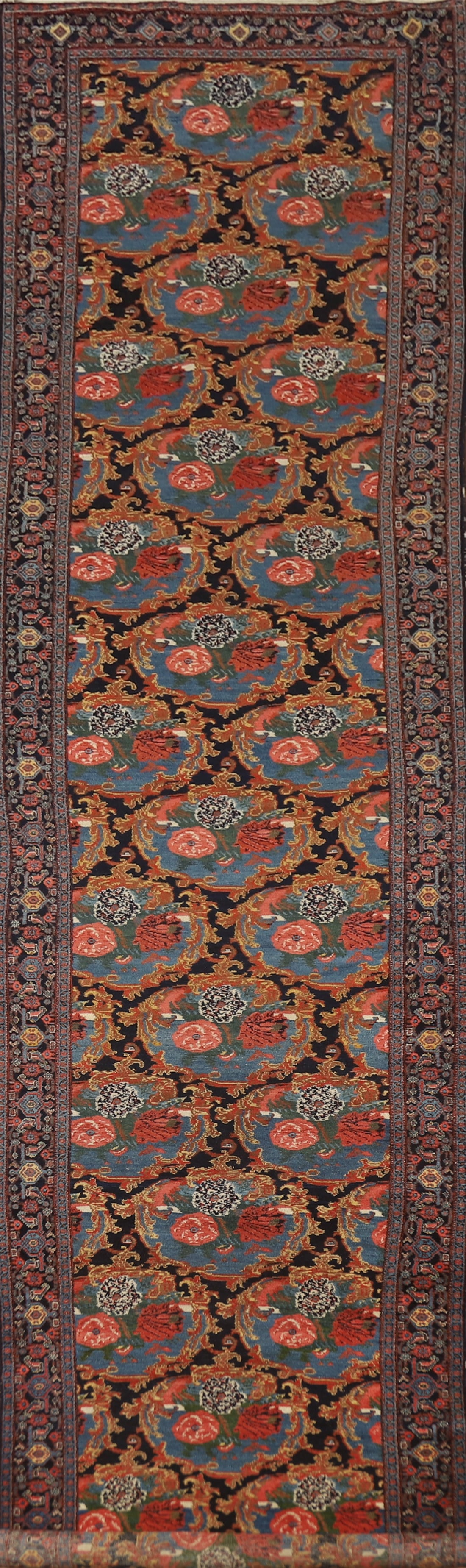 Antique Vegetable Dye Senneh Persian Runner Rug 3x19: Title: Antique Vegetable Dye Senneh Persian Runner Rug 3x19 Description:A Beautiful Genuine Iran ( Persia ) Senneh rug is Hand Knotted by skillful weavers in Iran ( Persia ) with