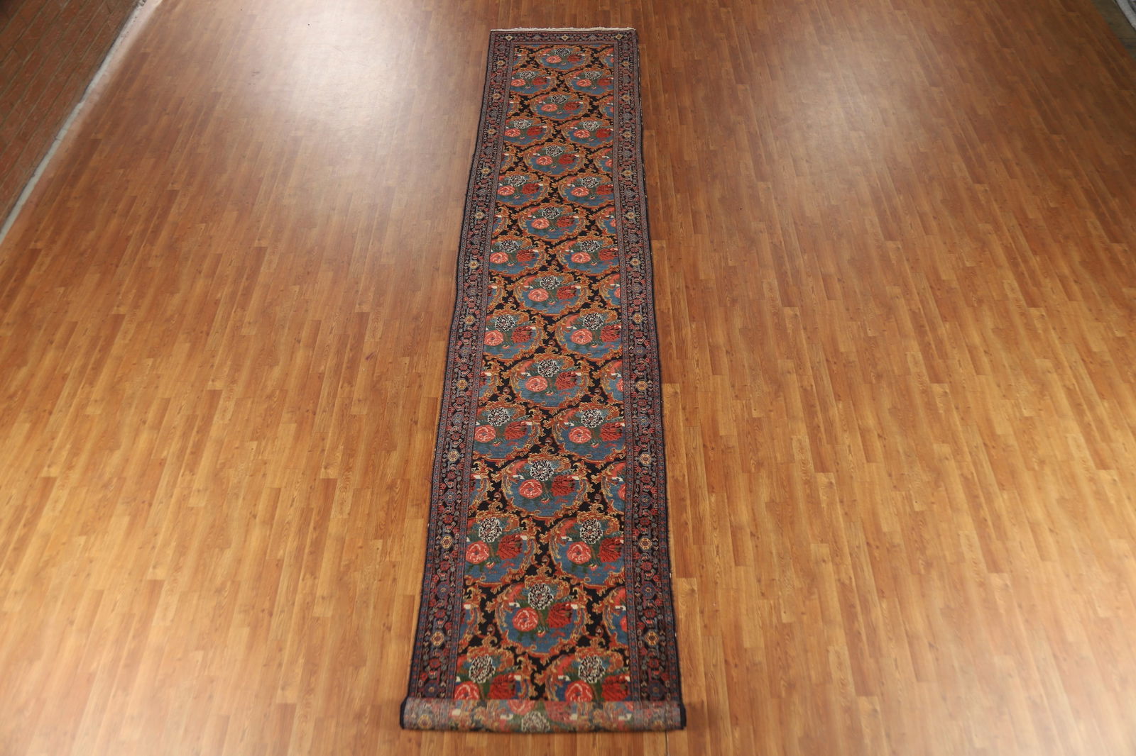 Antique Vegetable Dye Senneh Persian Runner Rug 3x19 - 3
