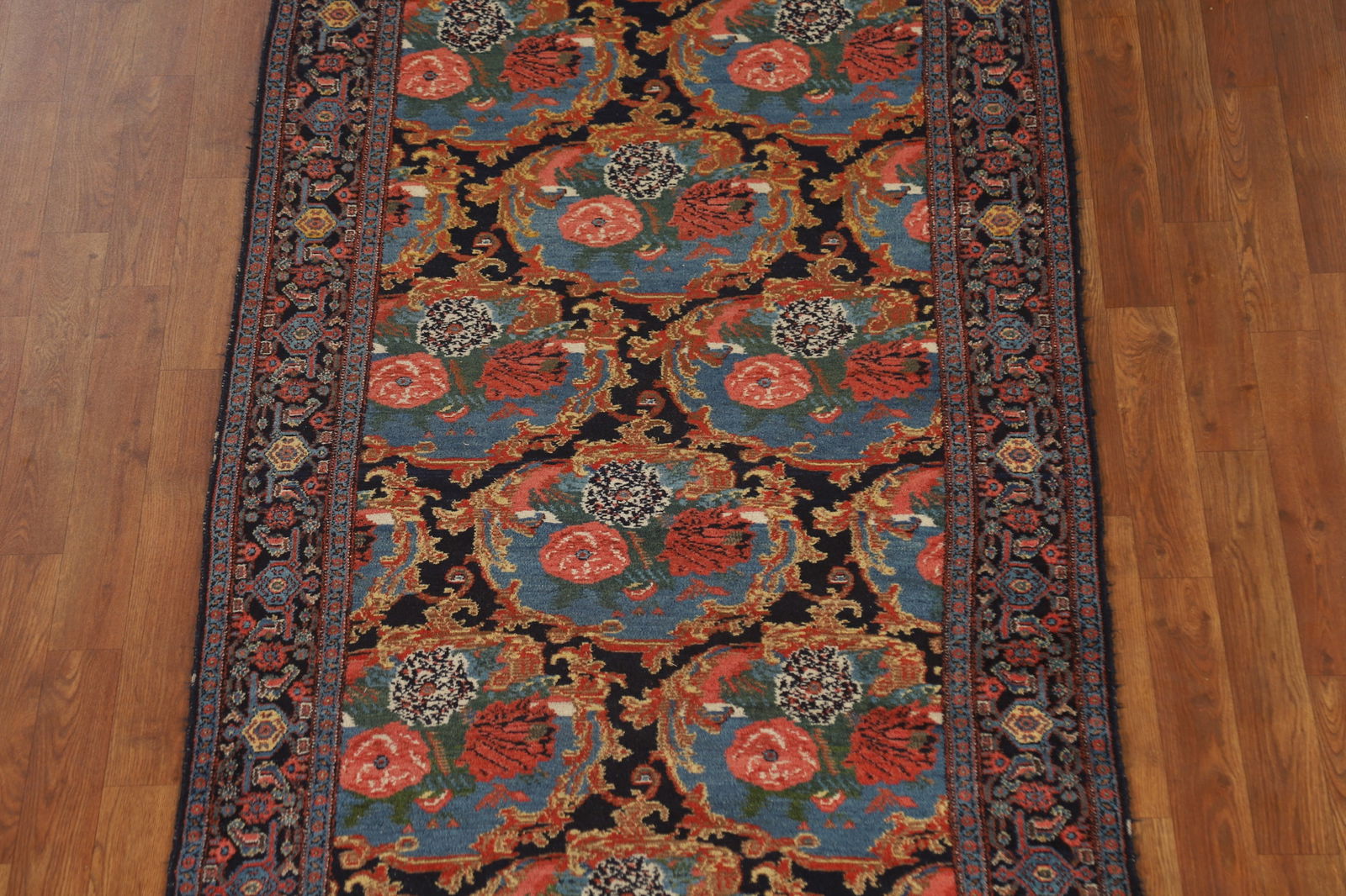 Antique Vegetable Dye Senneh Persian Runner Rug 3x19 - 5