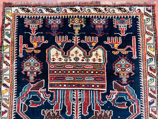 Antique Unusual Crown Bakhtiari Runner-307 - 5