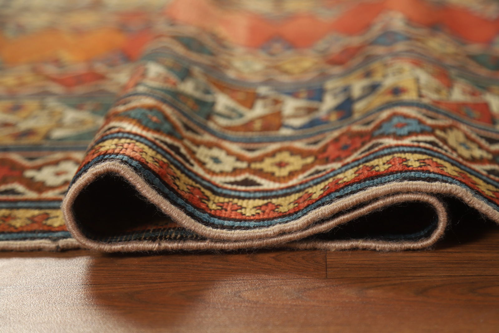 Pre-1900 Antique Wool Handmade Kazak Vegetable Dye Rug 4x8 - 15