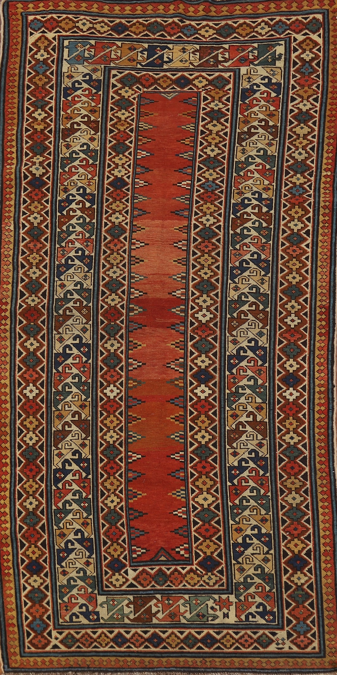 Pre-1900 Antique Wool Handmade Kazak Vegetable Dye Rug 4x8: Title: Pre-1900 Antique Wool Handmade Kazak Vegetable Dye Rug 4x8 Description:A Beautiful Genuine Russia Kazak rug is Hand Knotted by skillful weavers in Russia with