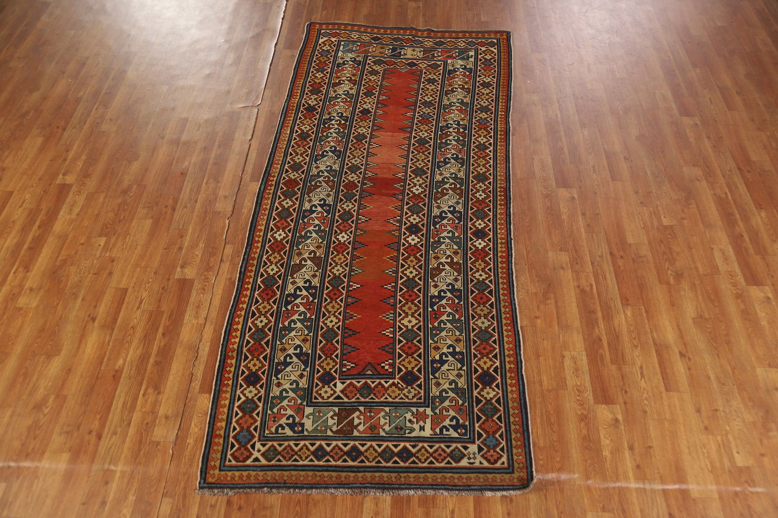 Pre-1900 Antique Wool Handmade Kazak Vegetable Dye Rug 4x8 - 3