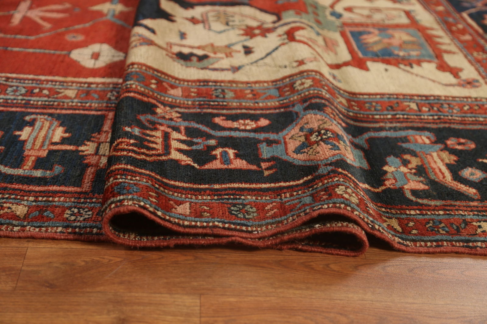 Pre-1900 Antique Vegetable Dye Heriz Serapi Persian Rug 11x13 - 15