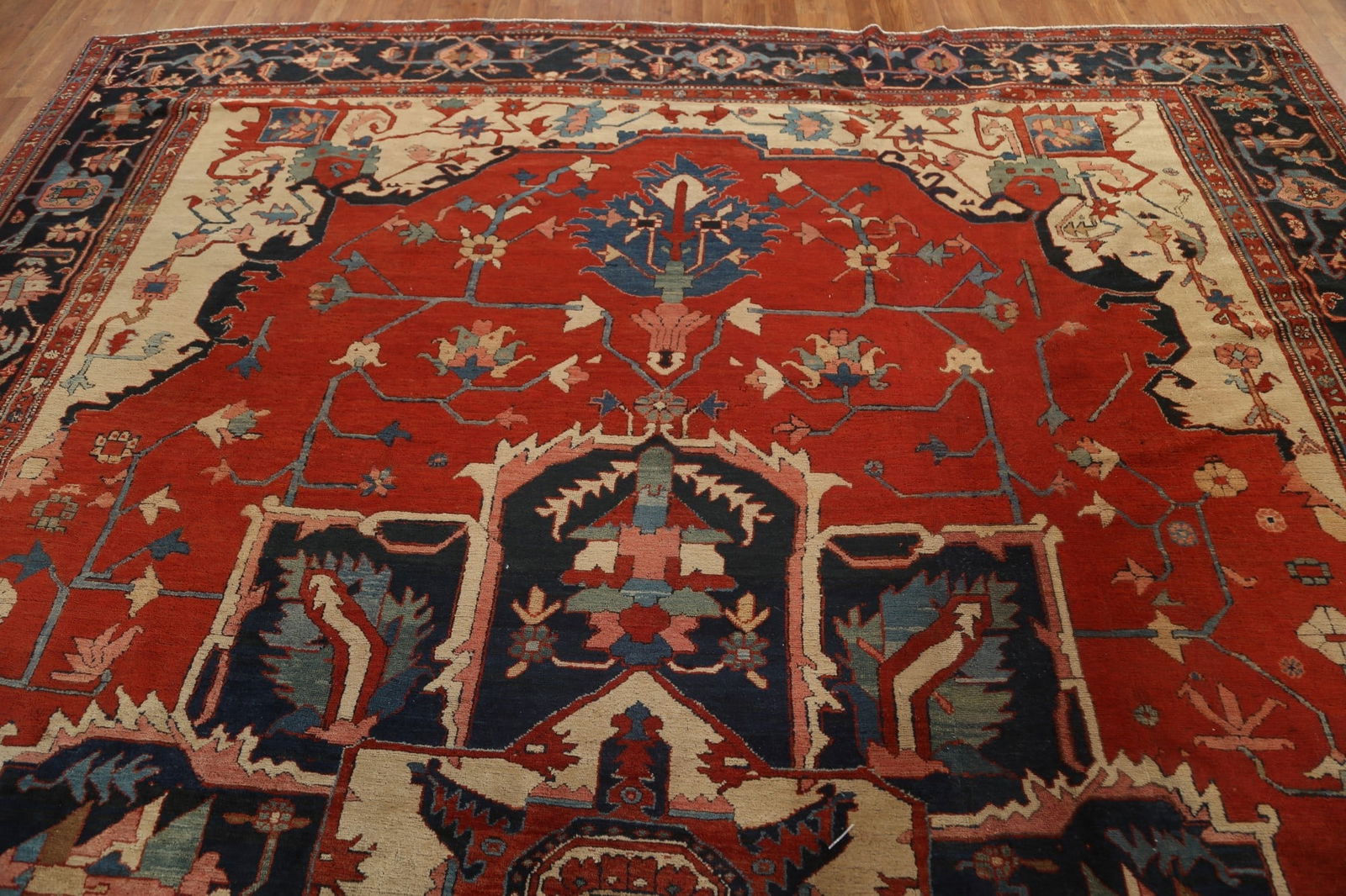 Pre-1900 Antique Vegetable Dye Heriz Serapi Persian Rug 11x13 - 16