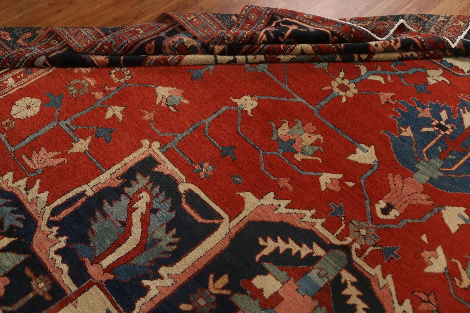 Pre-1900 Antique Vegetable Dye Heriz Serapi Persian Rug 11x13 - 20