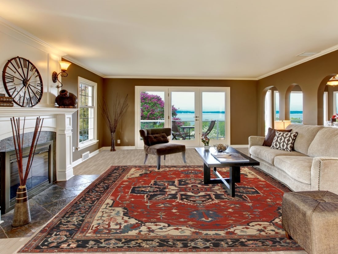 Pre-1900 Antique Vegetable Dye Heriz Serapi Persian Rug 11x13 - 2