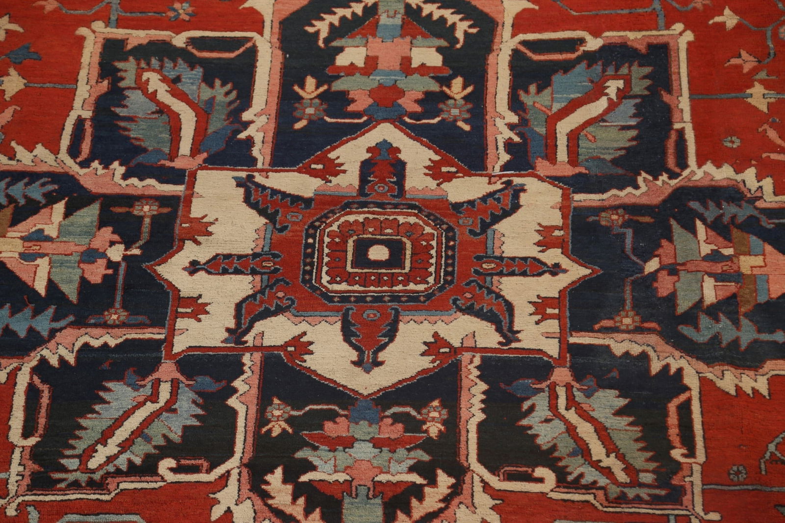 Pre-1900 Antique Vegetable Dye Heriz Serapi Persian Rug 11x13 - 5