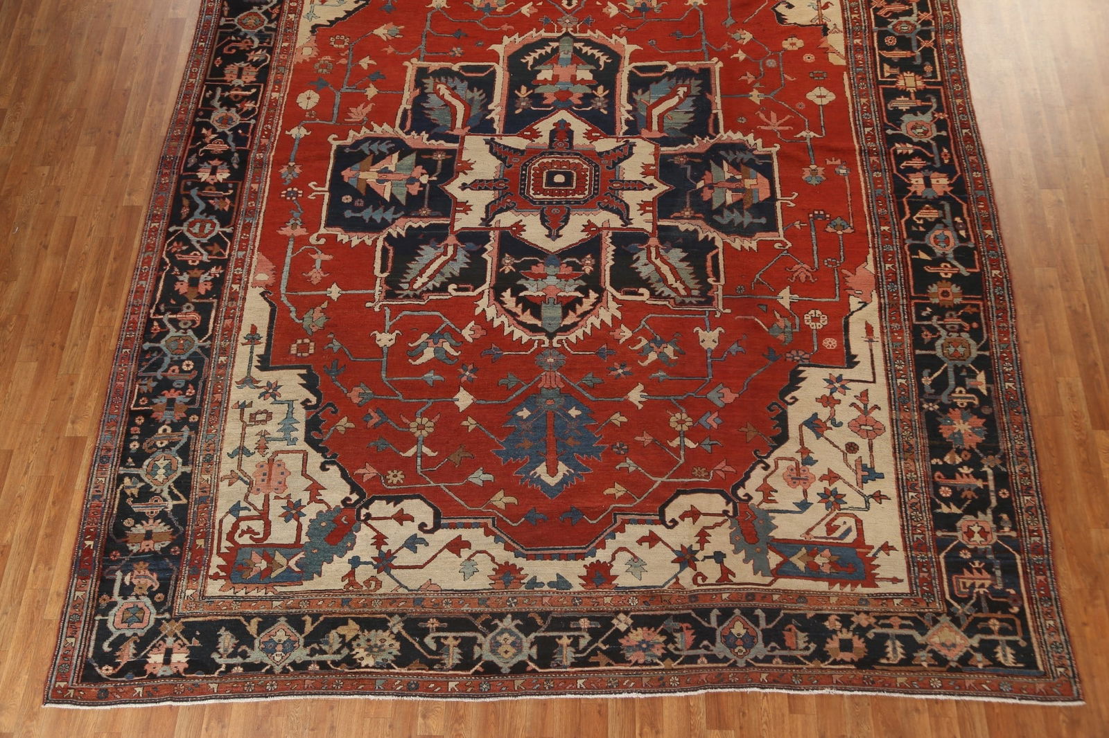 Pre-1900 Antique Vegetable Dye Heriz Serapi Persian Rug 11x13 - 6